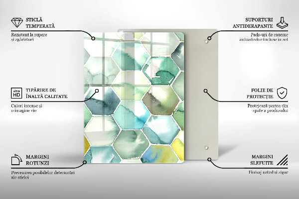 Tűzhely fedőlap Akvarell hatszögek