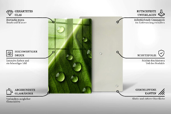 Tűzhely fedőlap Természet harmat és levél