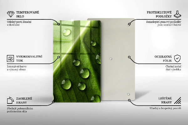 Tűzhely fedőlap Természet harmat és levél