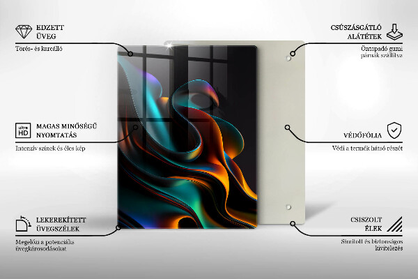 Tűzhely fedőlap Színes absztrakció