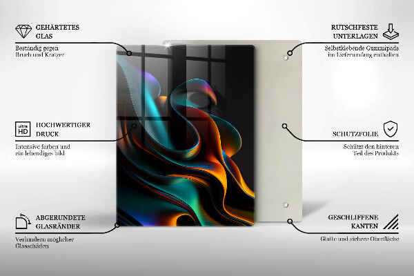 Tűzhely fedőlap Színes absztrakció