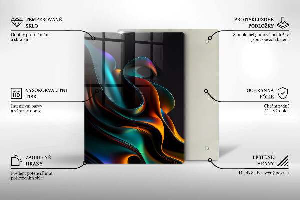 Tűzhely fedőlap Színes absztrakció