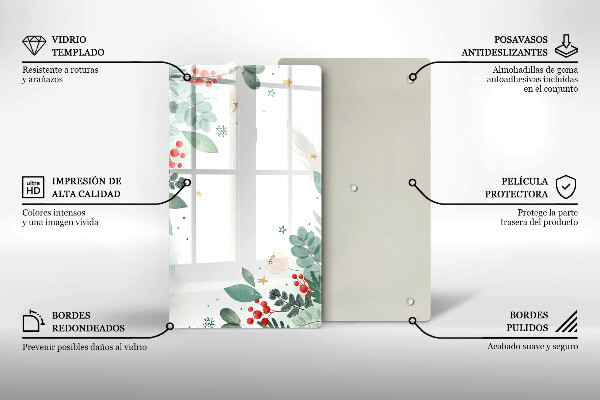 Tűzhely fedőlap Akvarell levelek