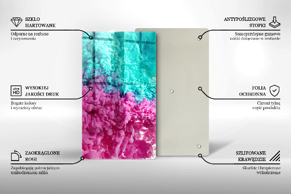 Tűzhely fedőlap Türkiz-rózsaszín füst