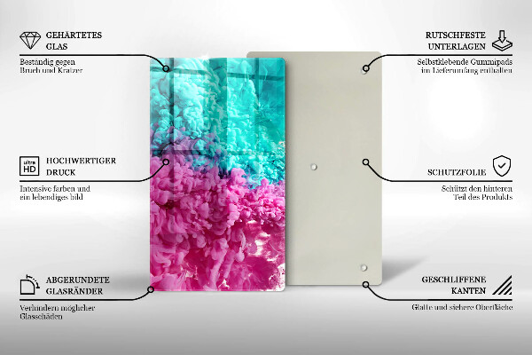 Tűzhely fedőlap Türkiz-rózsaszín füst