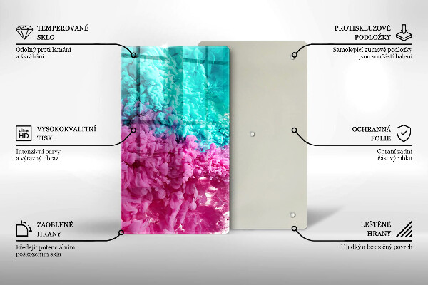 Tűzhely fedőlap Türkiz-rózsaszín füst