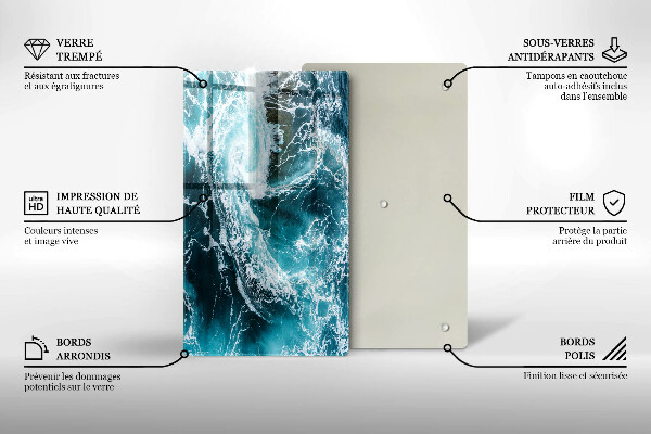 Tűzhely fedőlap Habzó vízhullámok