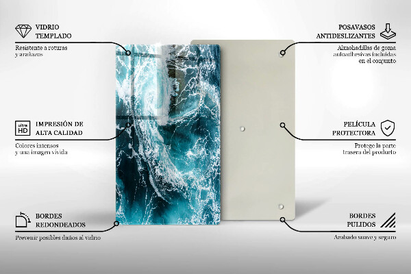 Tűzhely fedőlap Habzó vízhullámok