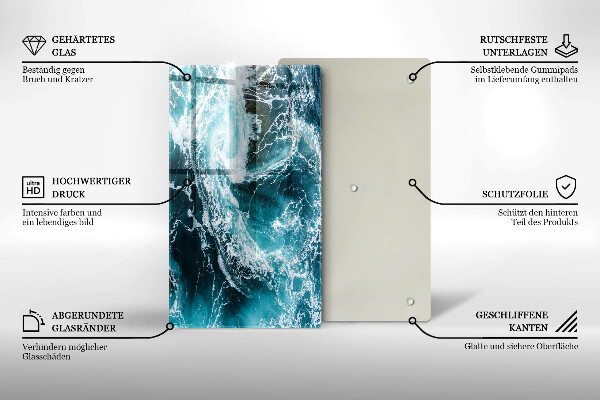 Tűzhely fedőlap Habzó vízhullámok