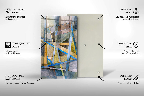 Tűzhely fedőlap Festett vonalak absztrakció