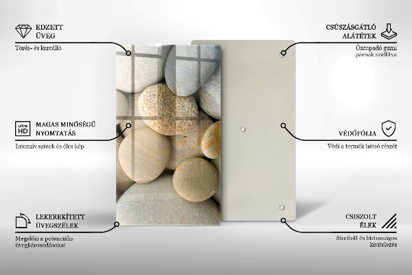 Tűzhely fedőlap Ovális kövek mintája