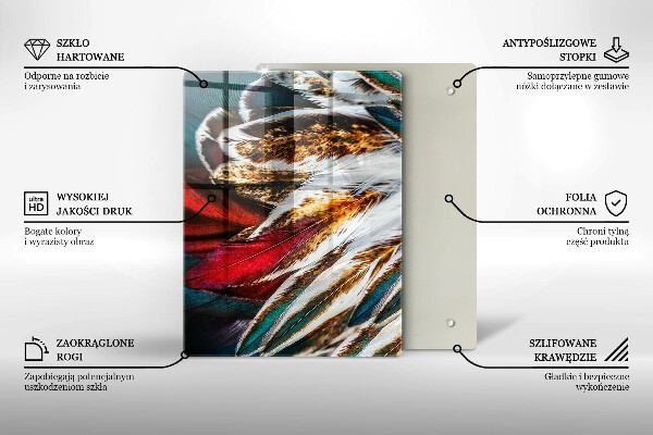 Tűzhely fedőlap Boho madártollak