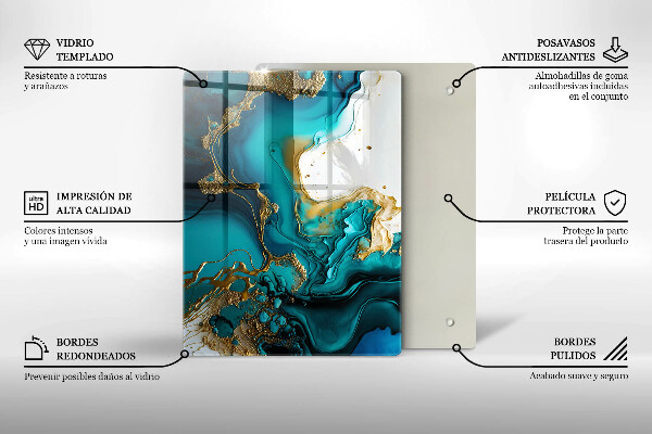 Tűzhely fedőlap Türkiz absztrakció