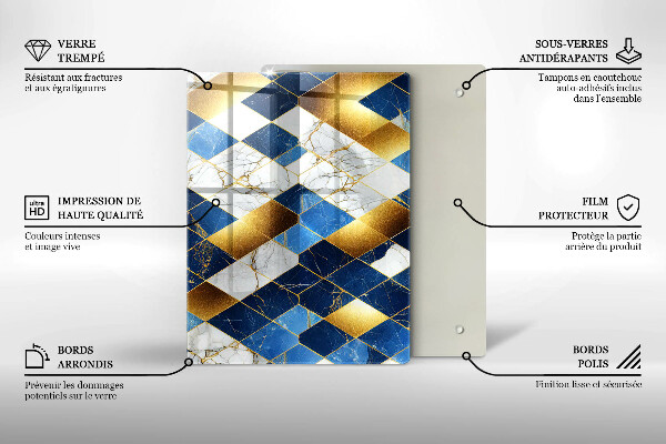 Tűzhely fedőlap Arany márványrombuszok