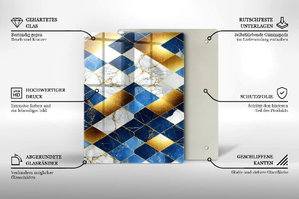 Tűzhely fedőlap Arany márványrombuszok