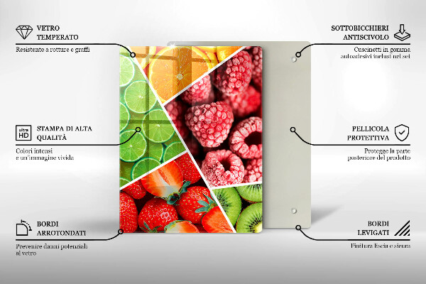 Tűzhely fedőlap Színes gyümölcsök