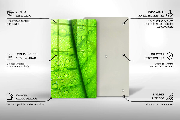 Tűzhely fedőlap Közeli kép egy levélről