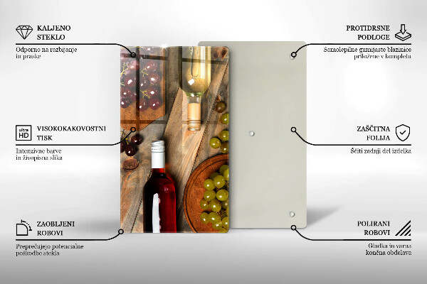 Tűzhely fedőlap Borosüvegek és szőlő