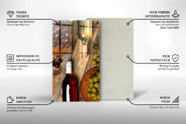 Tűzhely fedőlap Borosüvegek és szőlő