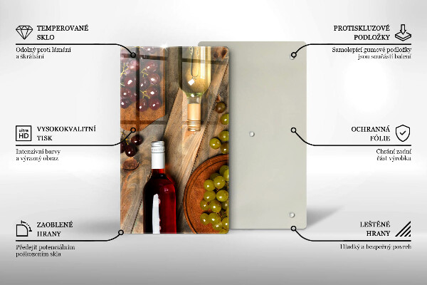 Tűzhely fedőlap Borosüvegek és szőlő