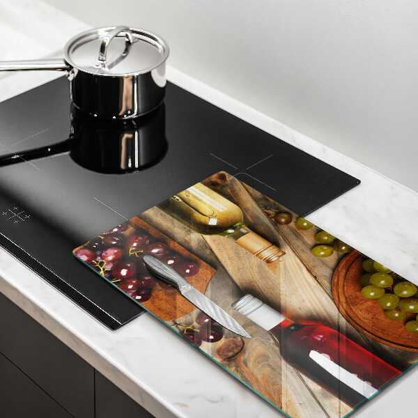 Tűzhely fedőlap Borosüvegek és szőlő