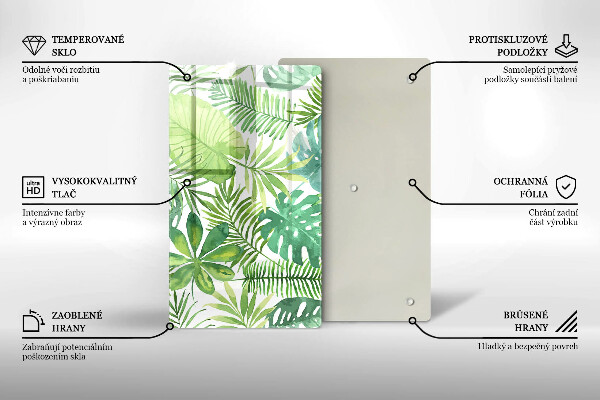 Tűzhely fedőlap Akvarell boho levelek