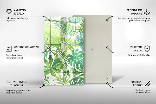 Tűzhely fedőlap Akvarell boho levelek