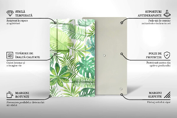 Tűzhely fedőlap Akvarell boho levelek