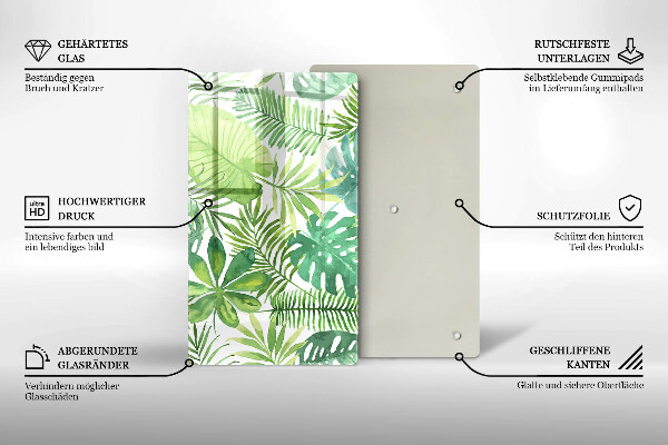 Tűzhely fedőlap Akvarell boho levelek