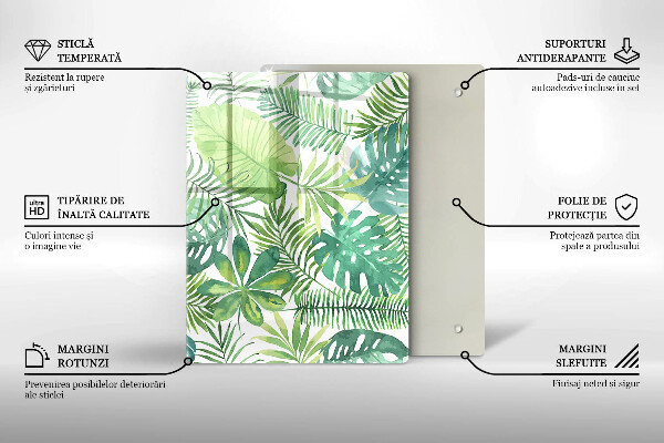 Tűzhely fedőlap Akvarell boho levelek