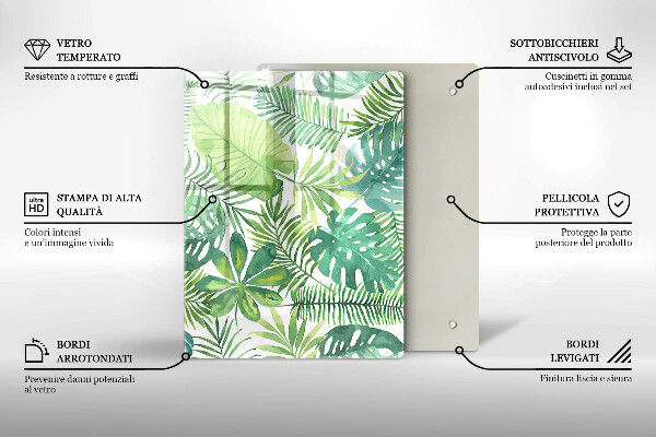 Tűzhely fedőlap Akvarell boho levelek