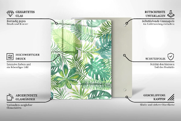 Tűzhely fedőlap Akvarell boho levelek