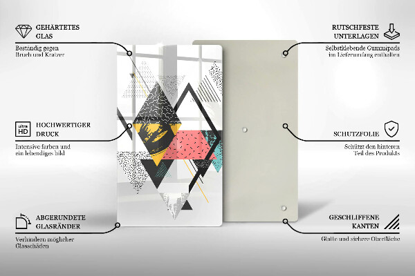 Tűzhely fedőlap Absztrakt háromszögek