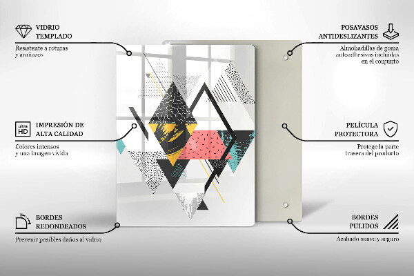 Tűzhely fedőlap Absztrakt háromszögek