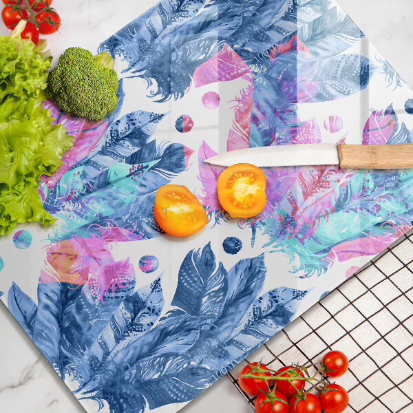 Tűzhely fedőlap Tollak boho illusztráció