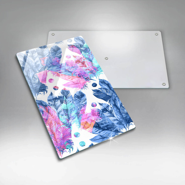 Tűzhely fedőlap Tollak boho illusztráció