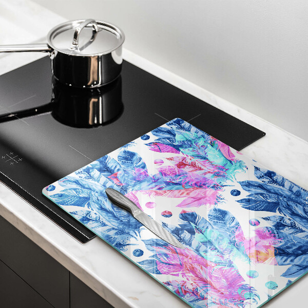 Tűzhely fedőlap Tollak boho illusztráció