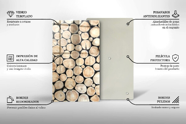 Tűzhely fedőlap Fa fatörzsek