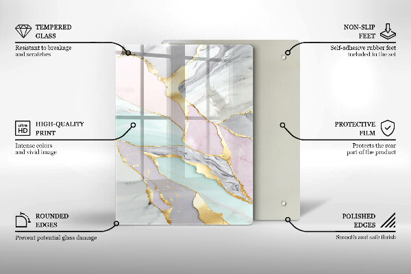 Tűzhely fedőlap Pasztell márvány