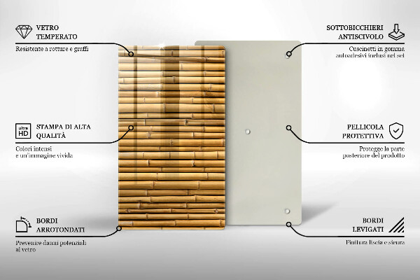 Tűzhely fedőlap Természet boho bambusz