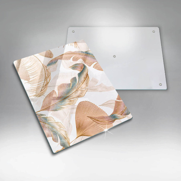 Tűzhely fedőlap Boho tollak és levelek