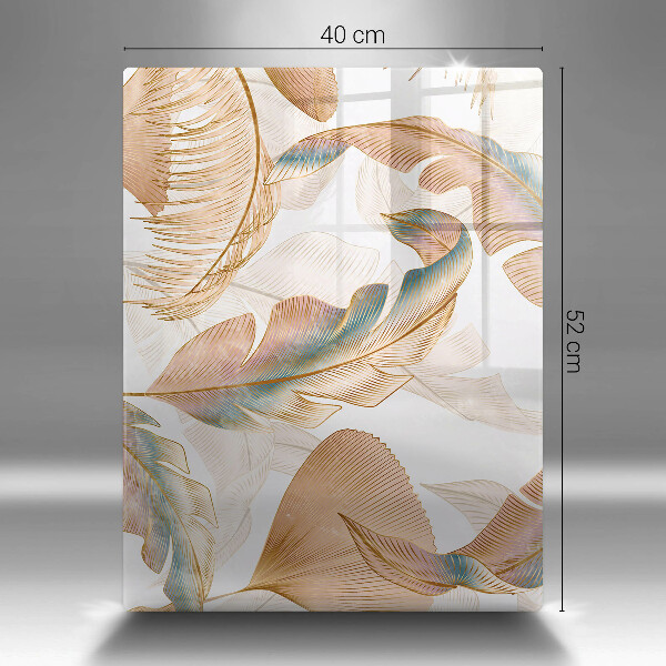 Tűzhely fedőlap Boho tollak és levelek