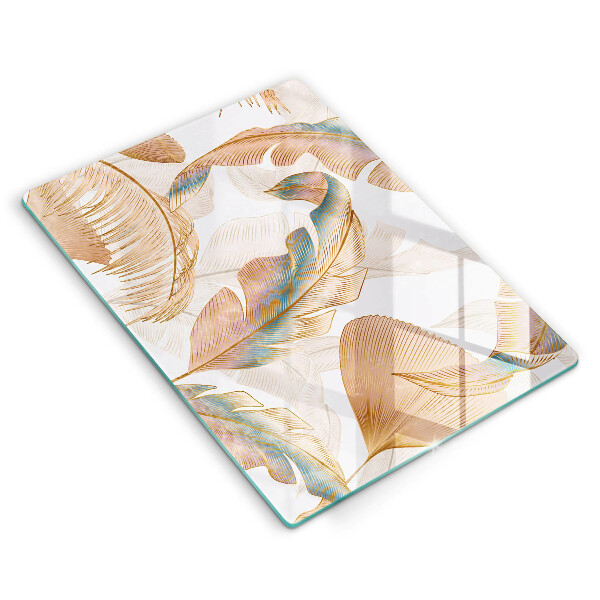 Tűzhely fedőlap Boho tollak és levelek