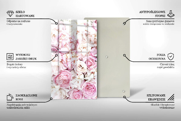 Tűzhely fedőlap Bazsarózsa csokor