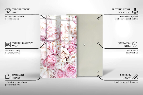 Tűzhely fedőlap Bazsarózsa csokor