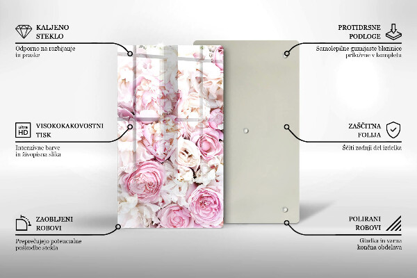 Tűzhely fedőlap Bazsarózsa csokor