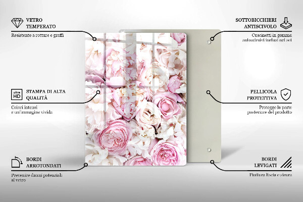 Tűzhely fedőlap Bazsarózsa csokor