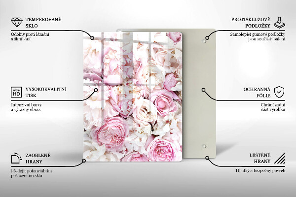 Tűzhely fedőlap Bazsarózsa csokor