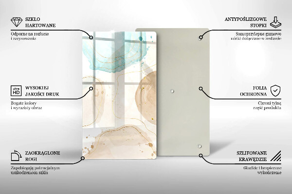 Tűzhely fedőlap Boho foltok és arany