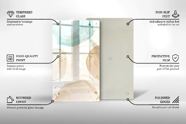 Tűzhely fedőlap Boho foltok és arany